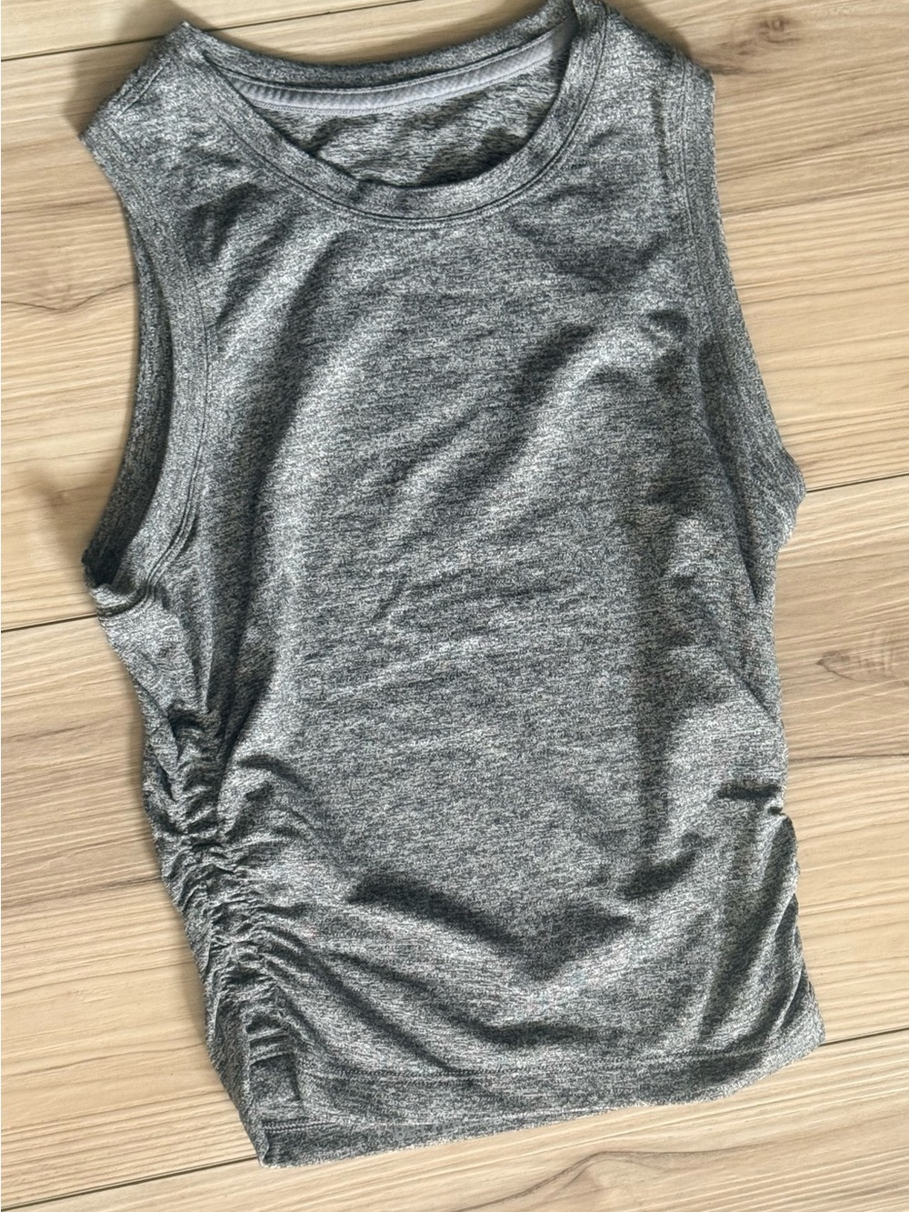 lululemon athletica Heather Gray Ruched Side Tank